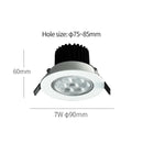 Embedded mini spotlight with driver kit, LED ceiling light, indoor downlight, 7W, 110V, 220V, 75mm~85mm hole