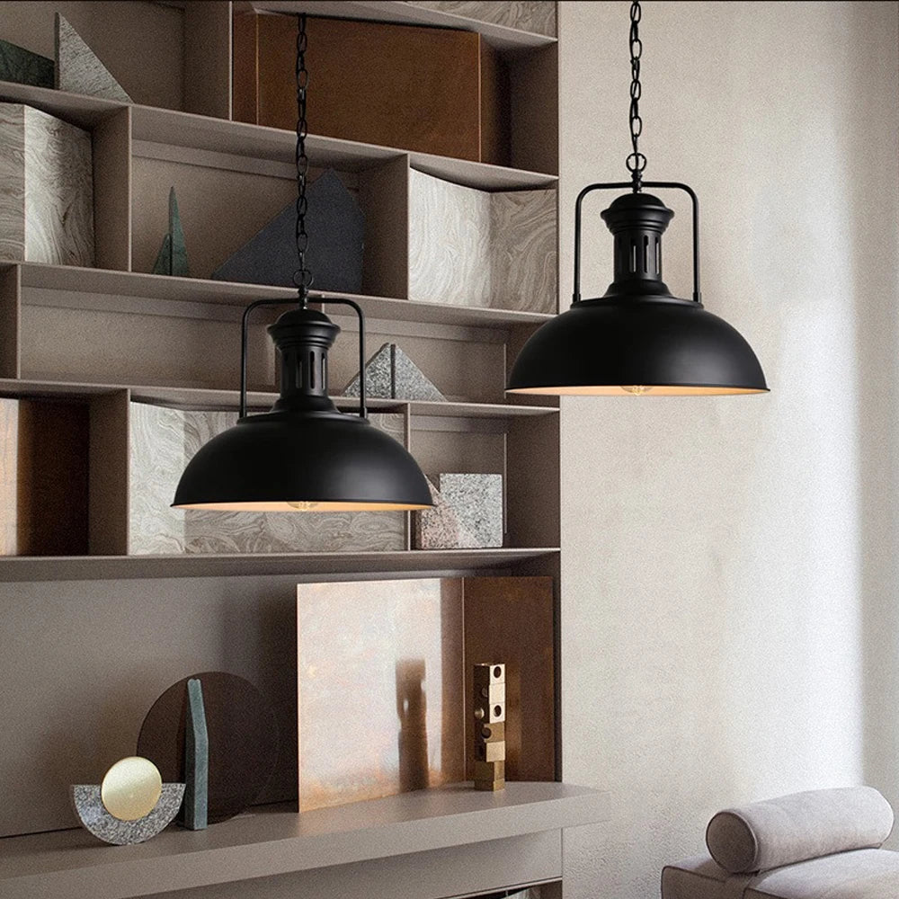 suspension loft industriel lampe vintage rétro décoration luminaire