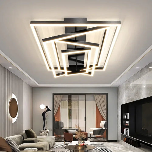 plafonnier led moderne style industriel pour décoration intérieure - vue 2 sur 12