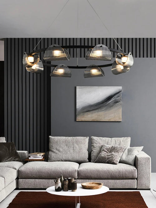 suspension créative en verre et fer pour décoration intérieure - vue 3 sur 10