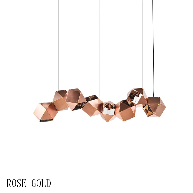 Modern luxury creative LED dining room chandelier New cube art living room decorated kitchen, meeting room hanging chandelier - vue 6 sur 14