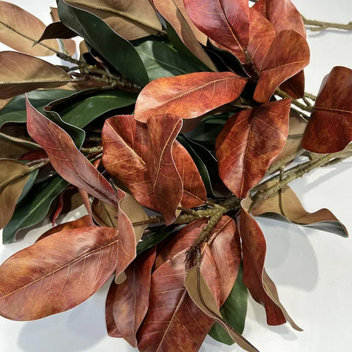 plantes vertes artificielles décoration jardin branche de magnolia - vue 2 sur 7