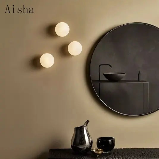applique murale moderne en verre doré pour intérieur décoratif - vue 2 sur 8