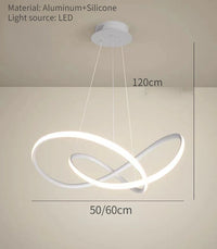 suspension LED torsadée design nordique intensité variable
