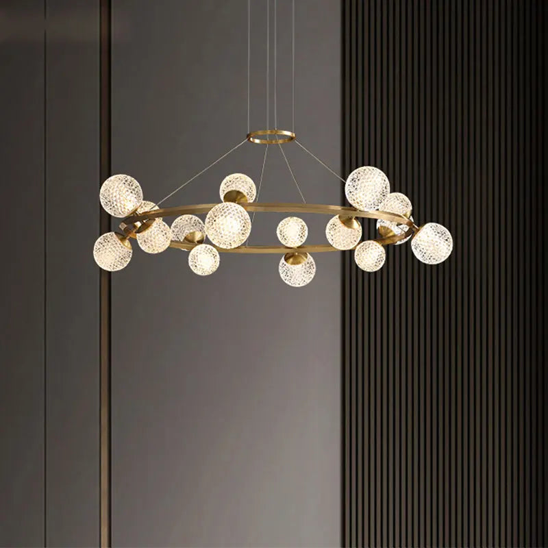 lustre Salle à manger moderne décoration de la maison en verre salon moderne intelligent LED luminaires intérieurs - vue 3 sur 12