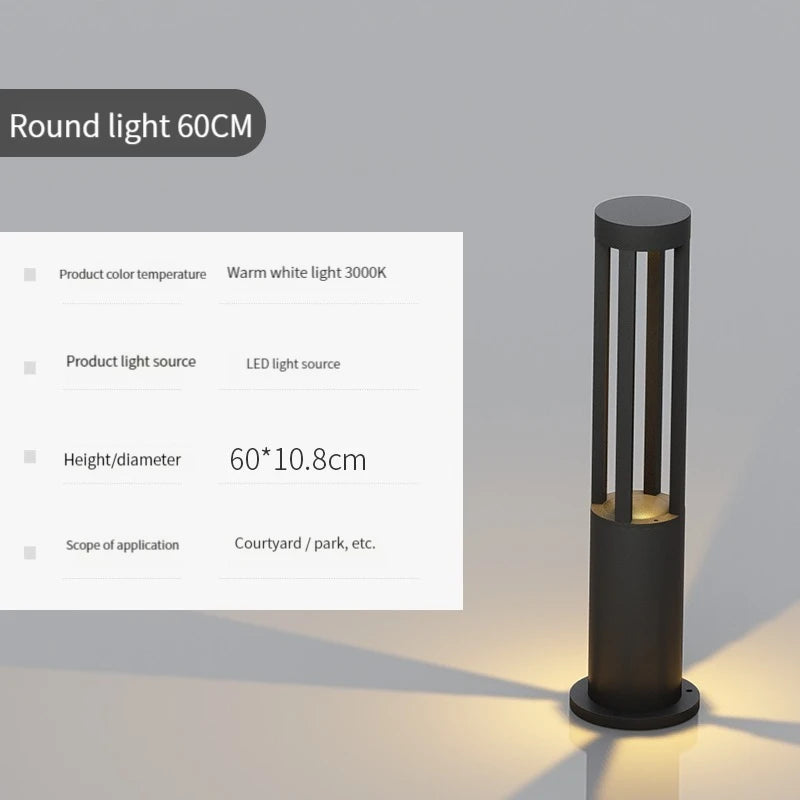 lampe de jardin moderne étanche en aluminium pour extérieur