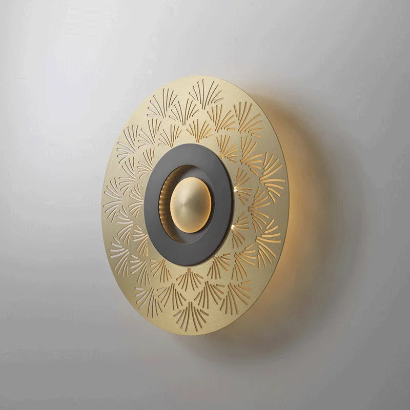 applique murale en cuivre sculpté avec lumières led décoratives - vue 4 sur 12