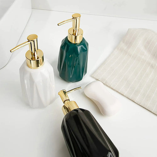 distributeur de savon en céramique avec pompe rechargeable pour liquide - vue 4 sur 6