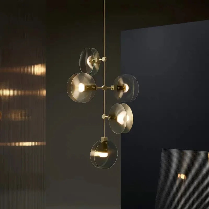 lustre led en verre nordique tables alimentaires lampes suspendues luminaires décoratifs - vue 6 sur 14