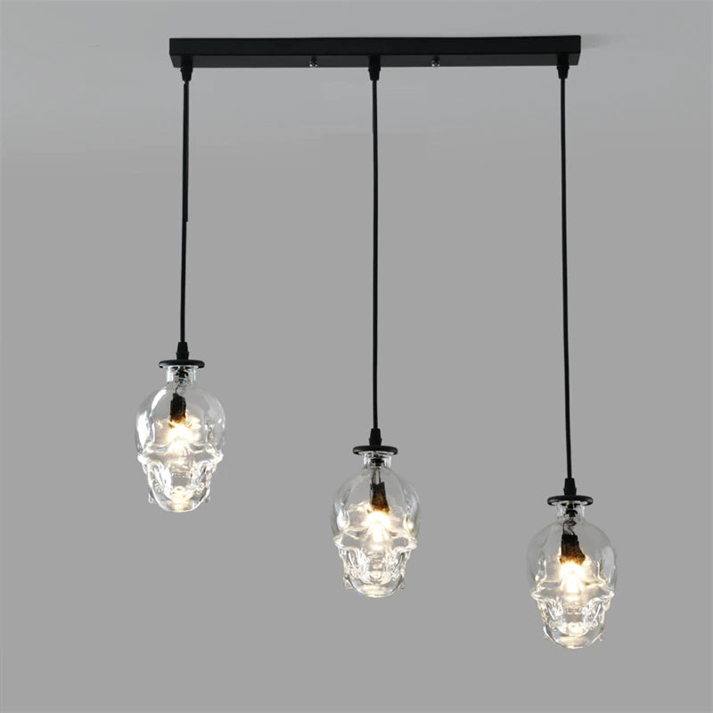 suspension loft américain rétro avec lampe crâne en bouteille de vin led - vue 3 sur 10