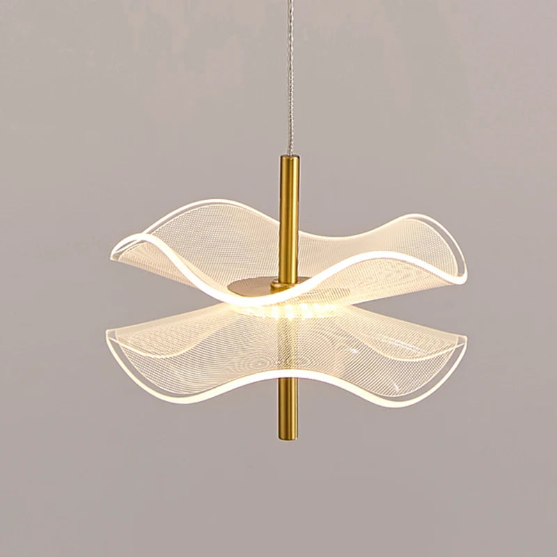 lustre acrylique design feuille de lotus pour décoration intérieure - vue 2 sur 8