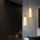 suspension LED en marbre et laiton avec cordon réglable