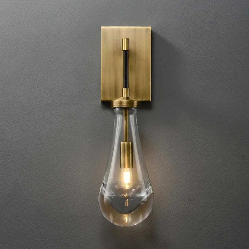 applique murale minimaliste de luxe en verre et cuivre led 2023 - vue 3 sur 8