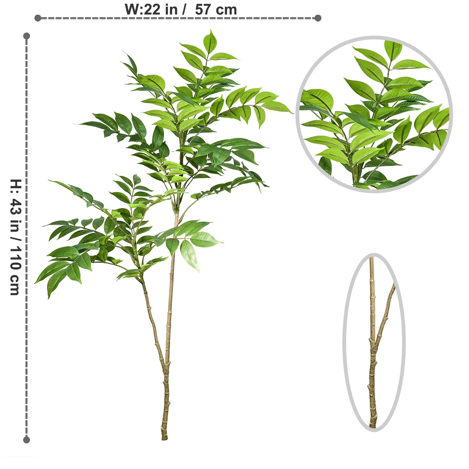 plantes artificielles grandes fausses branches pour décoration intérieure extérieure - vue 12 sur 14
