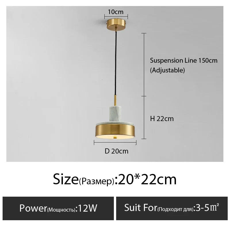 lustre en marbre moderne pour intérieur élégant design nordique - vue 23 sur 24
