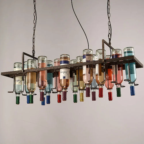 lustre industriel vintage nordique créatif pour bouteille de vin - vue 4 sur 10
