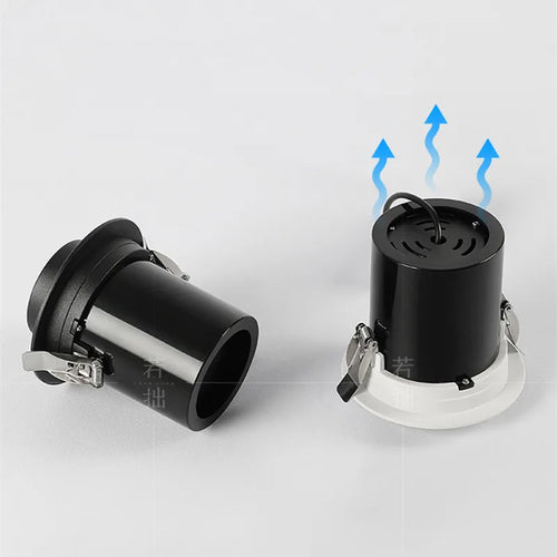 downlights led rotatifs à intensité variable epistar aluminium encastré cob spots - vue 2 sur 6