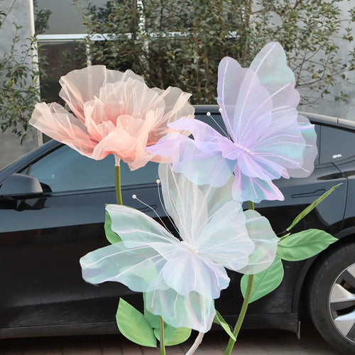 fond de papillon en maille pour mariage et fête - vue 2 sur 10