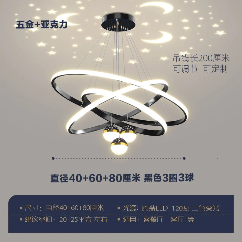 suspension à led étoilée pour un éclairage décoratif intérieur - vue 13 sur 13