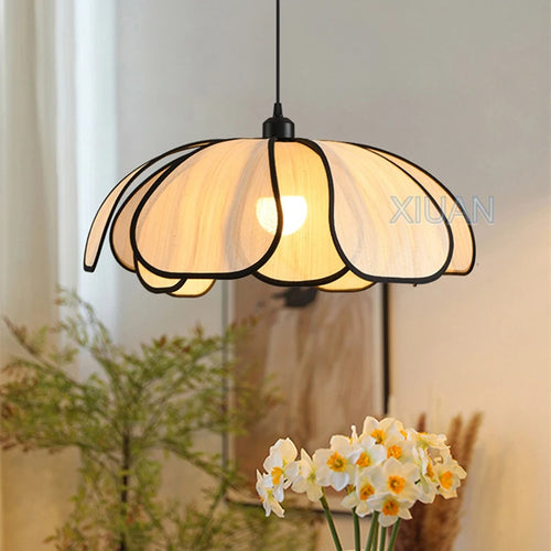 lustre abaca fait main en style rétro français led - vue 2 sur 11