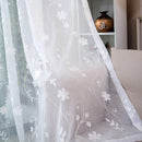 Voilage brodé floral style coréen pour salon chambre
