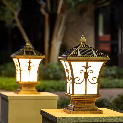 LED Carré Post Pilier Lumière Solaire Porte De Jardin Télécommande Lampe Étanche Vintage Solaire Lumières De Jardin Lumière Solaire Extérieure - vue 2 sur 8