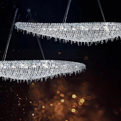 lustre en cristal décoratif pour éclairage intérieur élégant - vue 4 sur 15