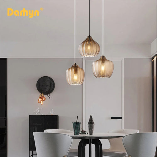 lampe led suspendue en verre design moderne pour intérieur - vue 5 sur 14