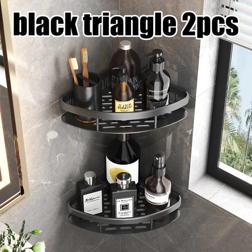 étagère d'angle murale sans perçage pour douche et serviettes - vue 13 sur 18