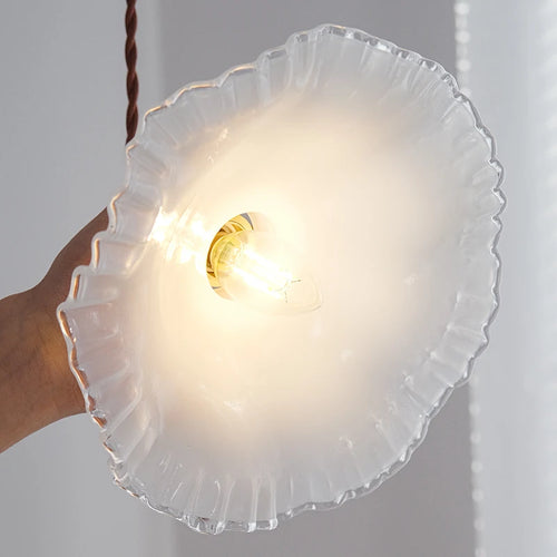 suspension en verre et laiton design nordique vintage - vue 6 sur 6