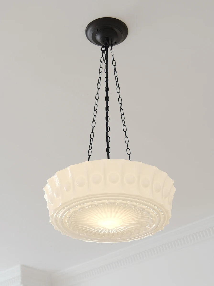 lustre rétro en verre style français pour intérieur élégant - vue 6 sur 8