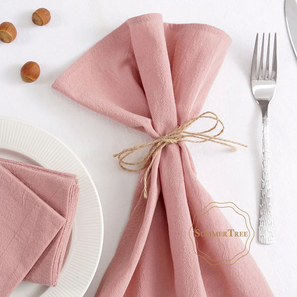 Serviette de table coton uni lavable lot 24 - vue 3 sur 7