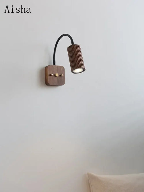 applique murale rétro en bois créative et rotative pour intérieur - vue 5 sur 10