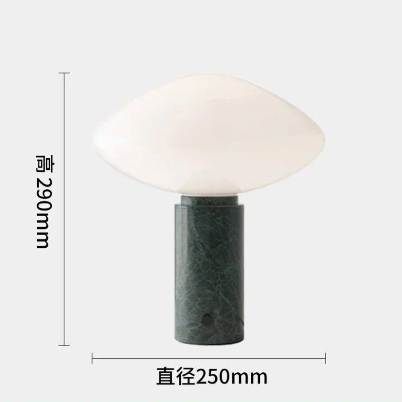 lampe à poser en marbre avec boule de verre design danois - vue 7 sur 8