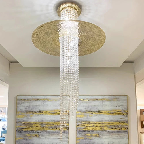 lustre en cristal moderne pour villa de luxe led - vue 3 sur 8