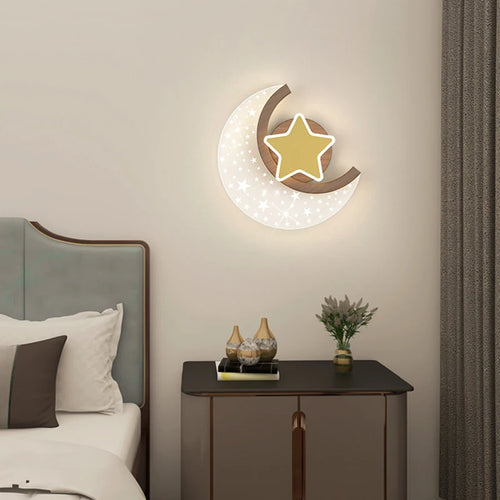 Applique murale led nordique étoile lune décoration intérieure - vue 4 sur 10
