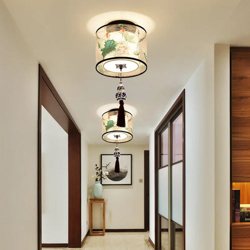 plafonnier style chinois pour hôtel villa hall d'entrée et balcon - vue 5 sur 20