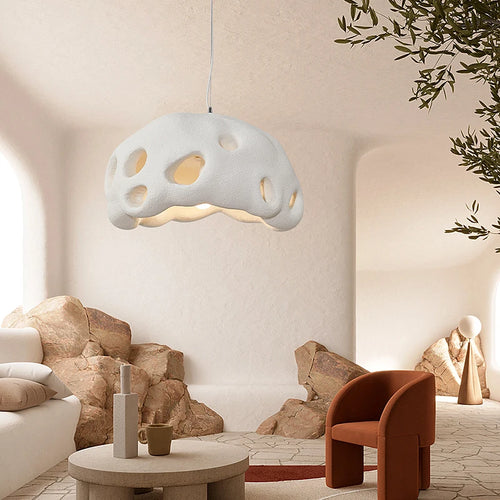 lustre design wabi sabi led suspension nordique irrégulière - vue 6 sur 20