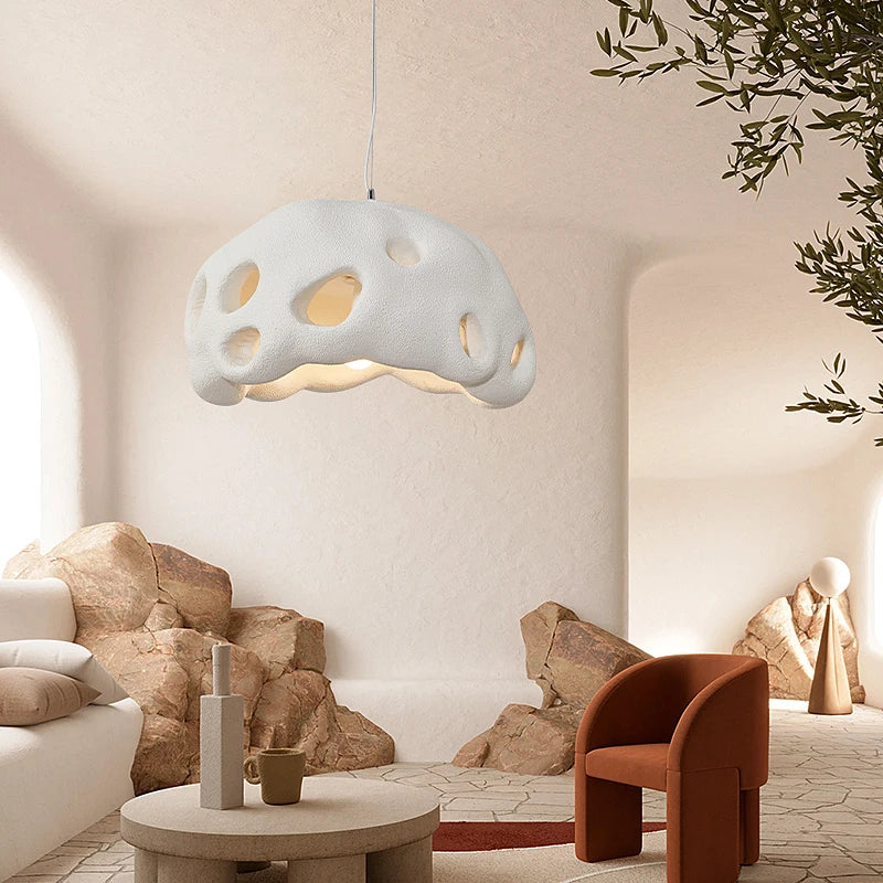 lustre design wabi sabi led suspension nordique irrégulière - vue 5 sur 20