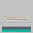 lustre rectangulaire minimaliste créatif à angle réglable
