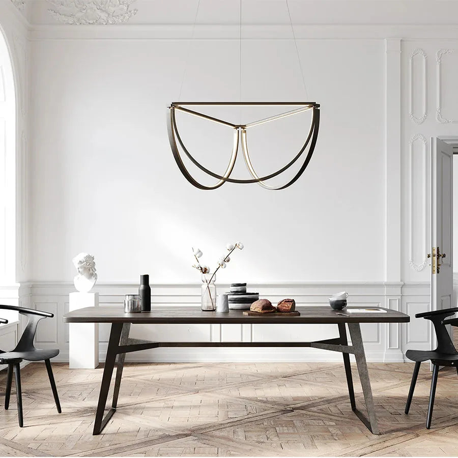 lustre géométrique à led design moderne éclairage intérieur tendance - vue 5 sur 11