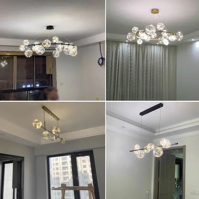 lustre led moderne design nordique pour décoration intérieure - vue 6 sur 18