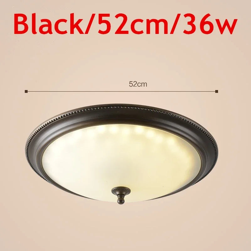 Plafonnier rond or/noir/Bronze plafonnier verre dépoli pour couloir salon cuisine LED lumineuse éclairage 110/220V - vue 15 sur 18