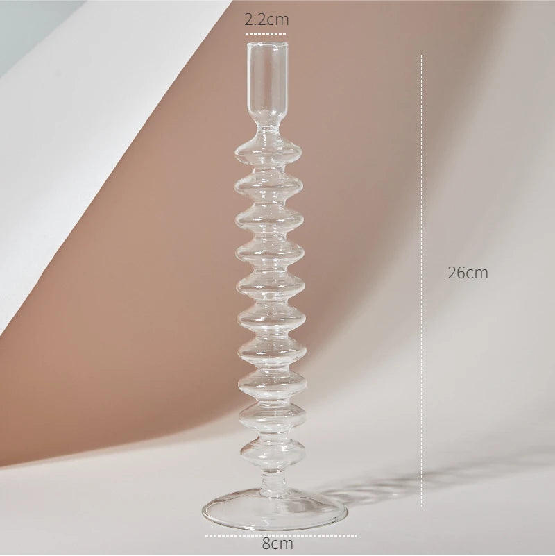 bougeoir en verre transparent décoration intérieure moderne nordique - vue 25 sur 31