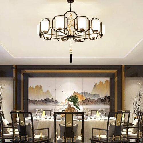 lustre rétro chinois pour un éclairage élégant et chaleureux - vue 4 sur 21