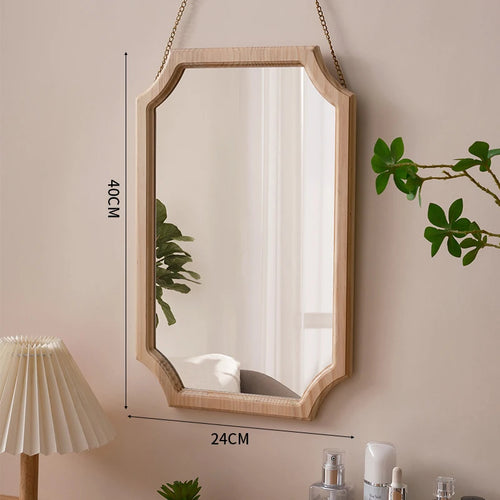 miroir vintage en bois massif miroir maquillage étanche mural antirouille - vue 16 sur 15