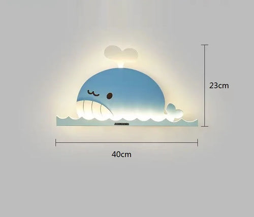 applique murale led dessin animé baleine lapin dinosaure pour enfants - vue 9 sur 8