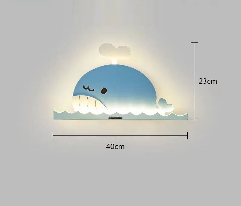 applique murale led dessin animé baleine lapin dinosaure pour enfants - vue 8 sur 8