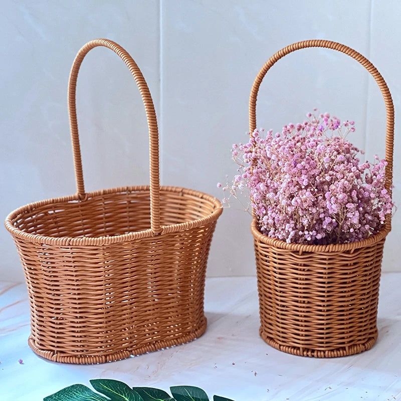 panier de rangement tissé à la main pour jardin et pique-nique - vue 4 sur 27
