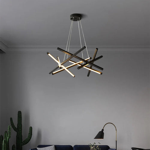 lustre moderne led créatif en métal branche suspension nordique - vue 4 sur 9